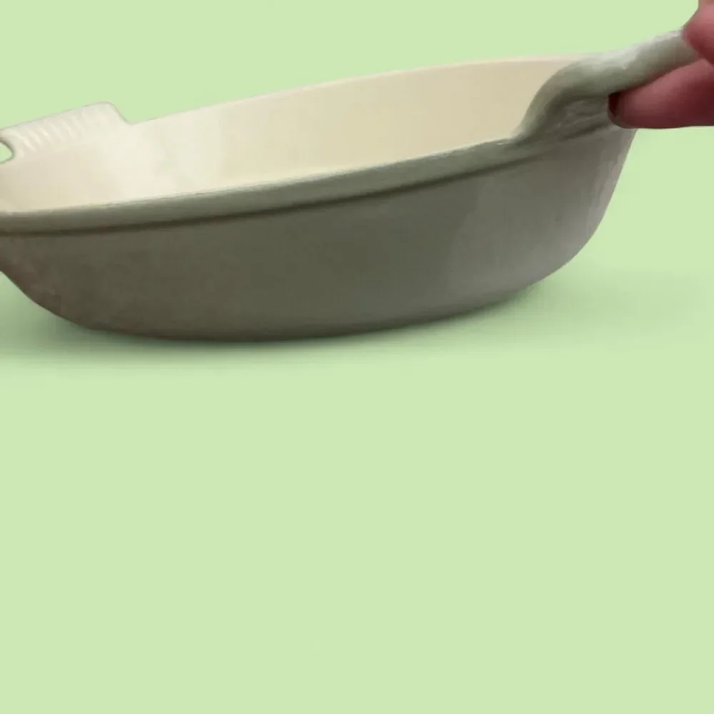 Martha Stewart Everyday collection Large Enamel Cast Iron Baking dish Sage green